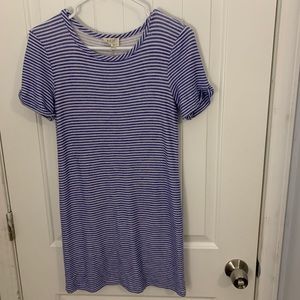 Blue and white striped Tshirt dress